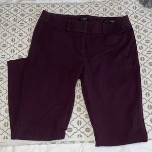 Loft work pants | burgundy | petites sizing | 4p skinny